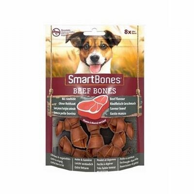 Smart Bones Sığır Etli Küçük Irklar İçin Düğümlü Köpek Ödül Kemiği (8li) 128Gr