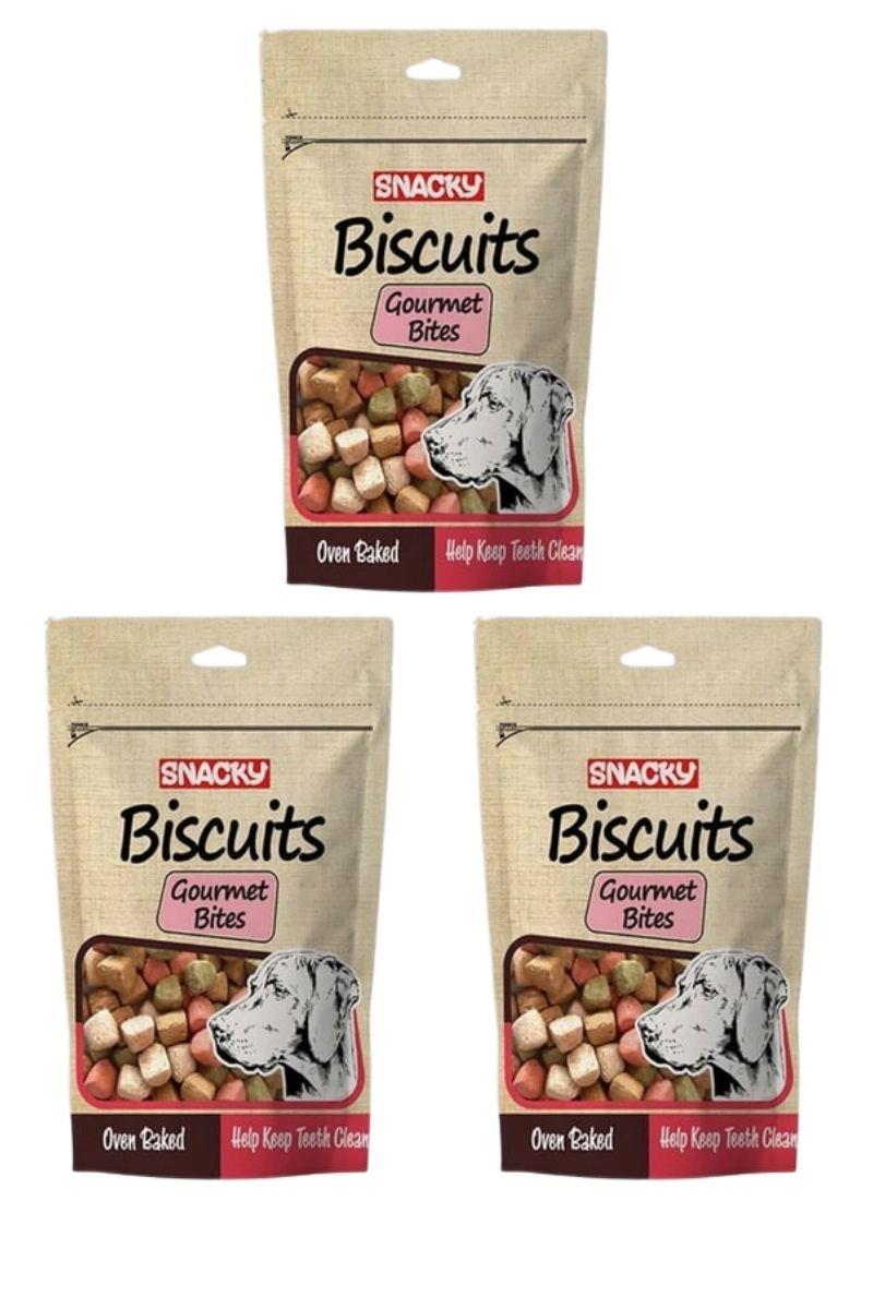 Snacky Gourmet Bites Köpek Ödül Bisküvisi 200 Gr x 3 Adet