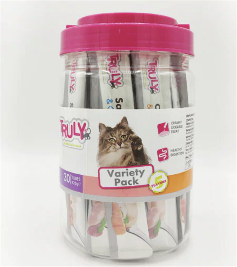 Truly Creamy Lickable Treats Mix Flavor Sıvı Kedi Ödül Maması 30x14 Gr
