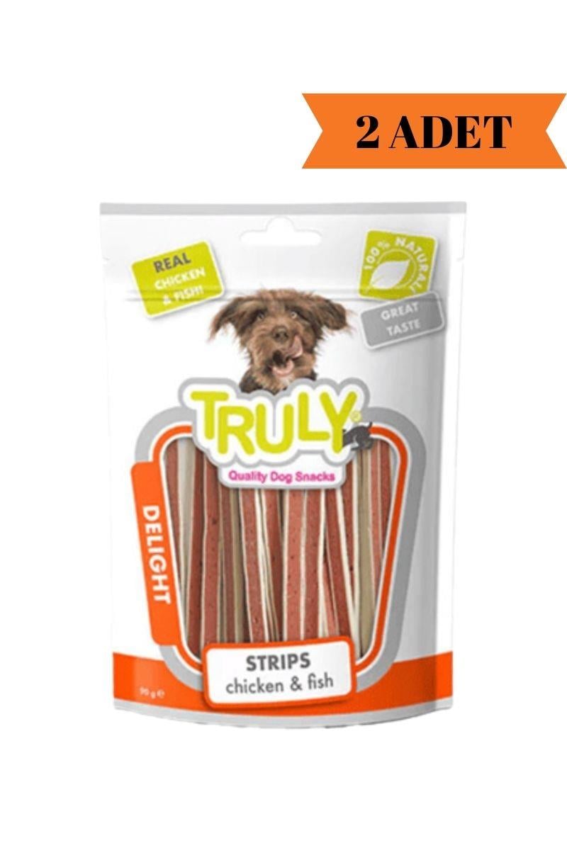 Truly Delight Strips Tavuklu ve Balıklı Yumuşak Köpek Ödül Maması 90 Gr x 2 Adet
