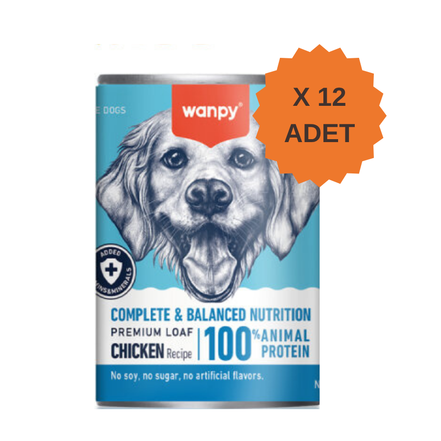 Wanpy Premium Tahılsız Tavuklu Köpek Konservesi 375Gr X 12 Adet