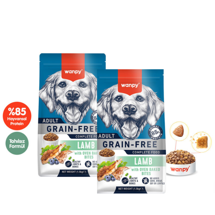 Wanpy Tahılsız Kuzu Etli Yetişkin Köpek Maması 1,5Kg X 2 Adet
