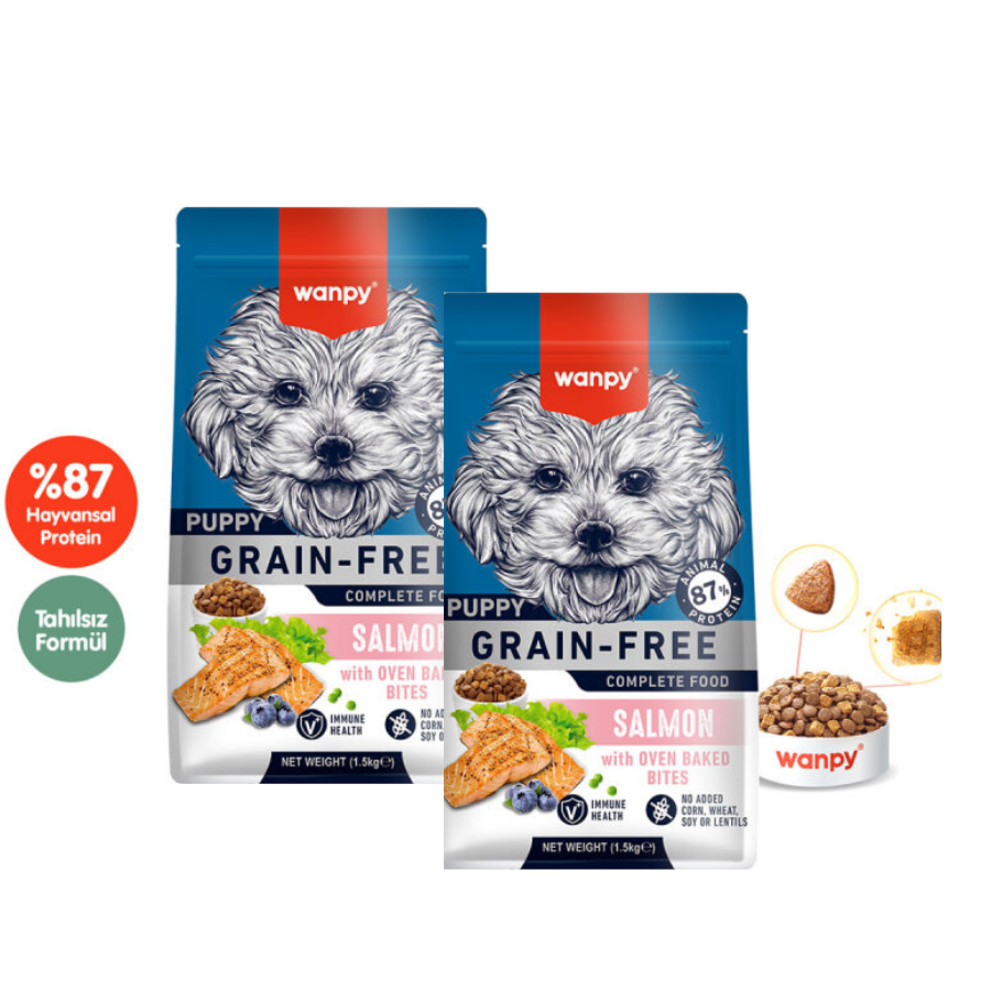 Wanpy Tahılsız Somonlu Yavru Köpek Maması 1,5Kg X 2 Adet