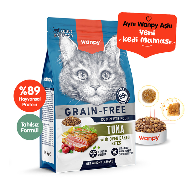 Wanpy Tahılsız Ton Balıklı Yetişkin Kedi Maması 1,5Kg