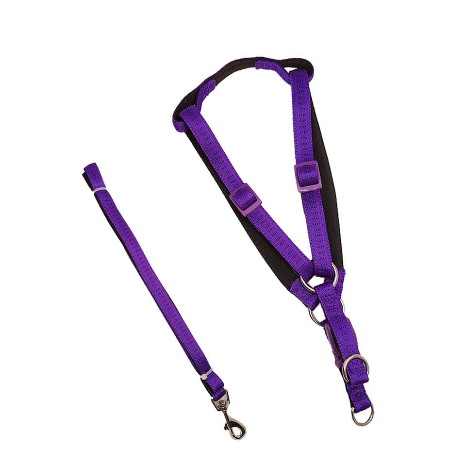 Zichen Parlak ve Yumuşak Dokulu Köpek Göğüs Tasma Seti Medium Mor