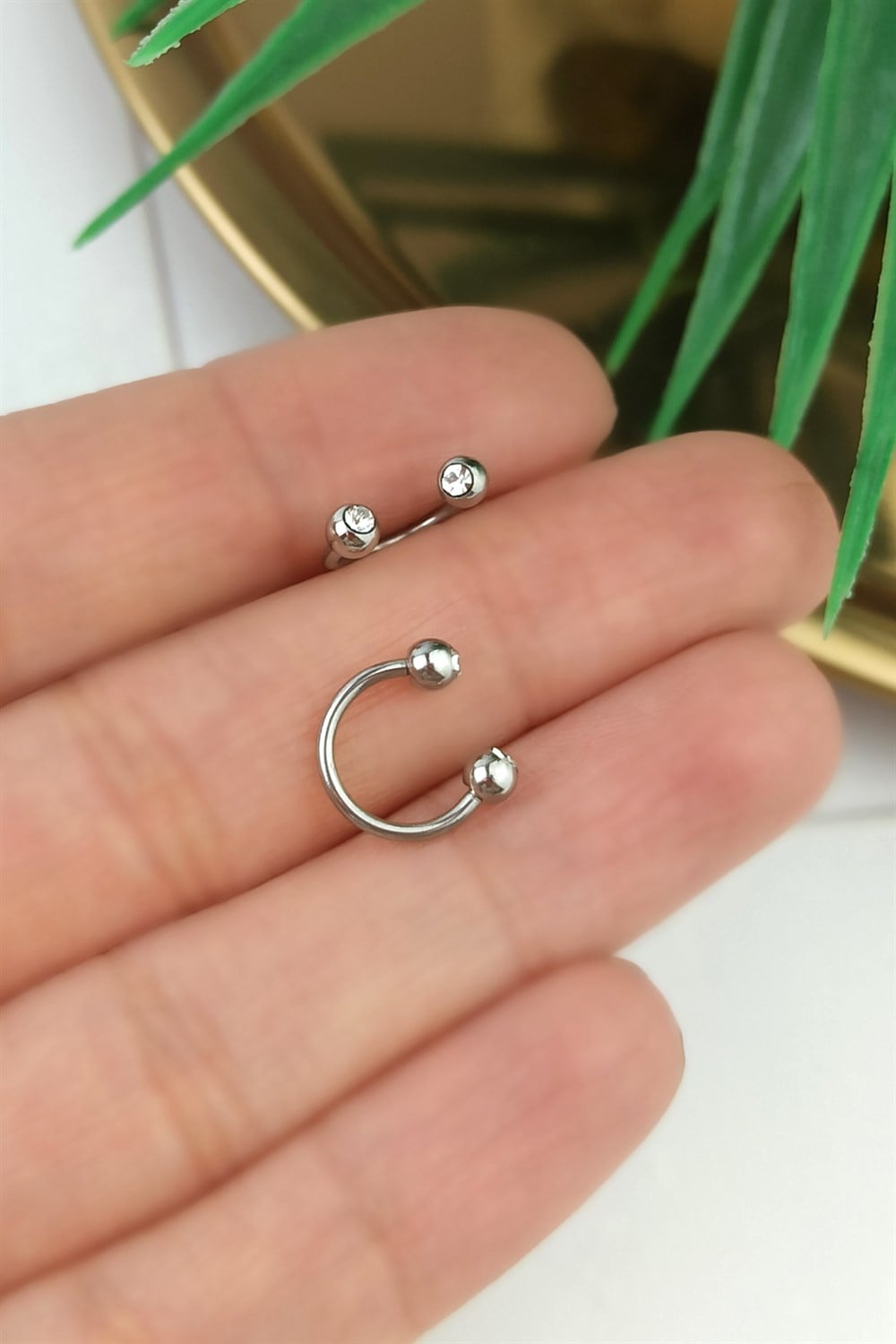 316 Cerrahi Çelik Taşlı Septum Piercing TrPiercing0134