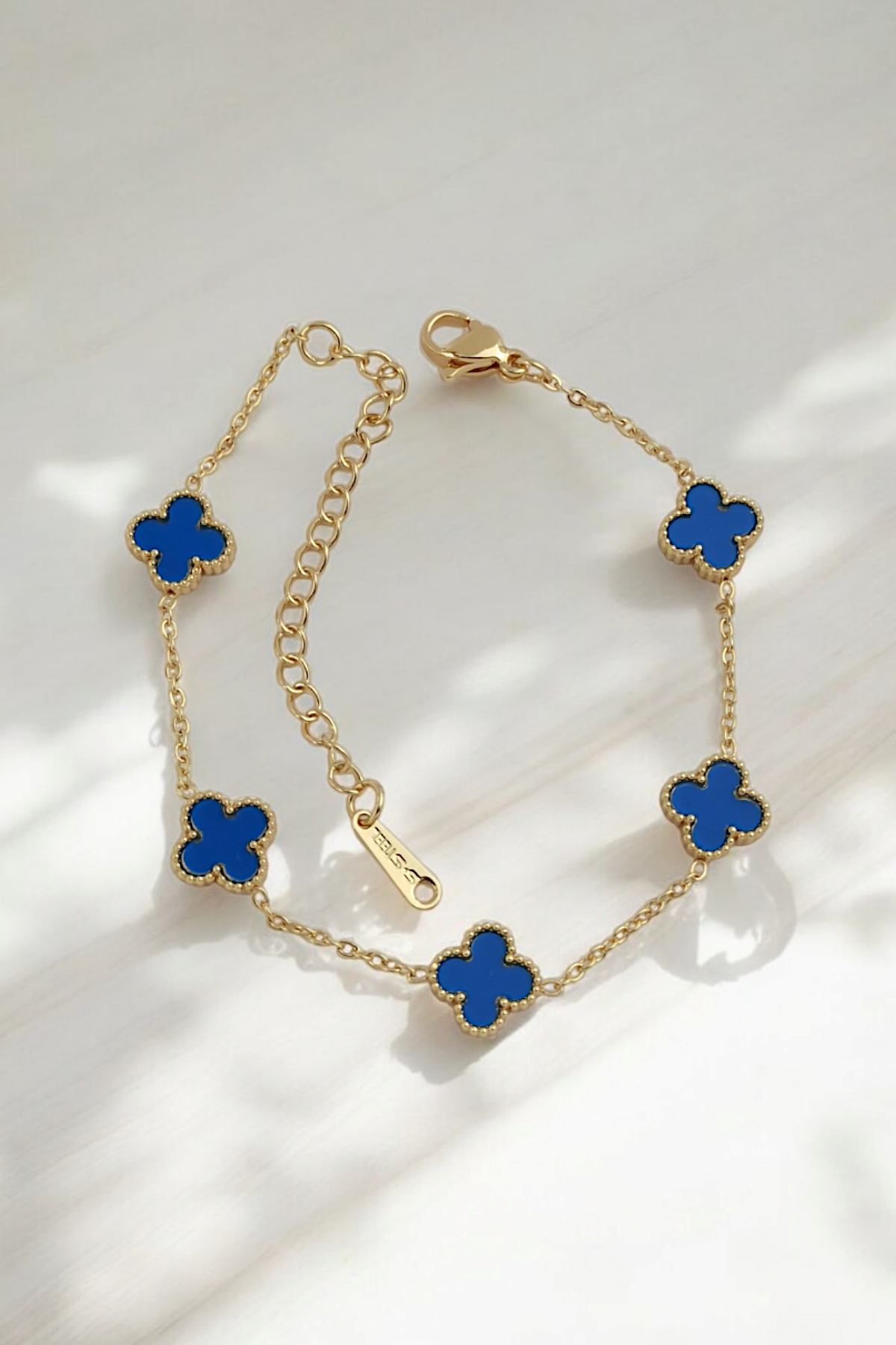 Çelik Minimal Sedefli Yonca Bileklik