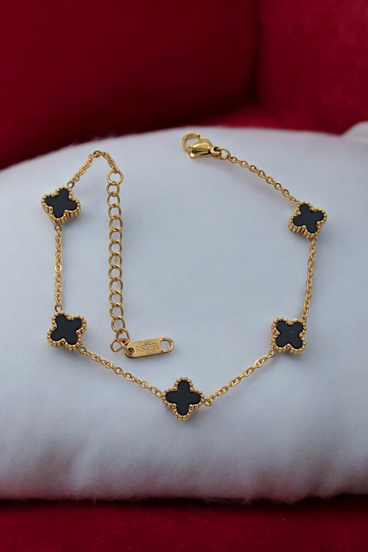 Çelik Minimal Sedefli Yonca Bileklik