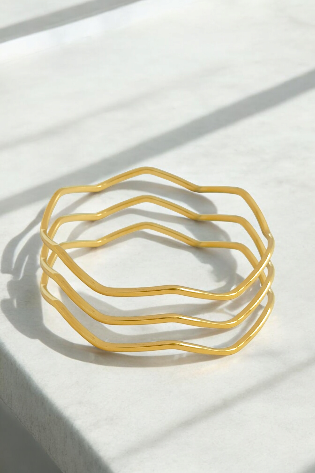 Çelik Renk Atmaz 3lü Zigzag Ajda Bileklik (6.90 cm) 