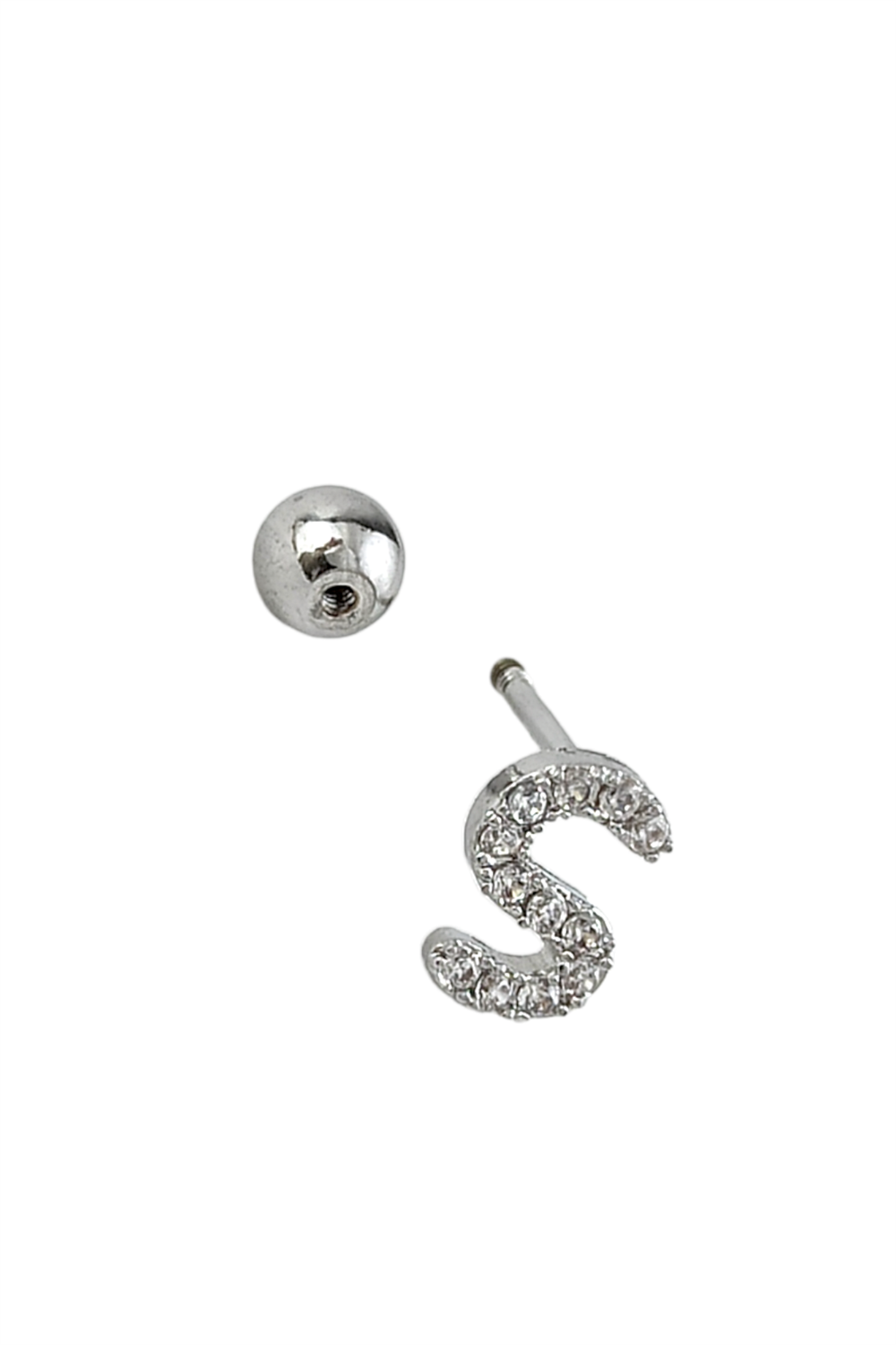 Gümüş Renk Harf Piercing - S HarfPiercing