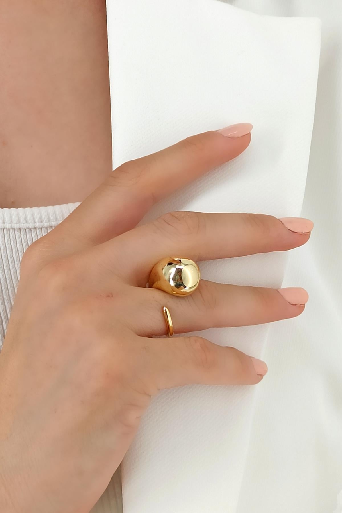 Premium Ayarlanabilir Bombeli Damla Yüzük