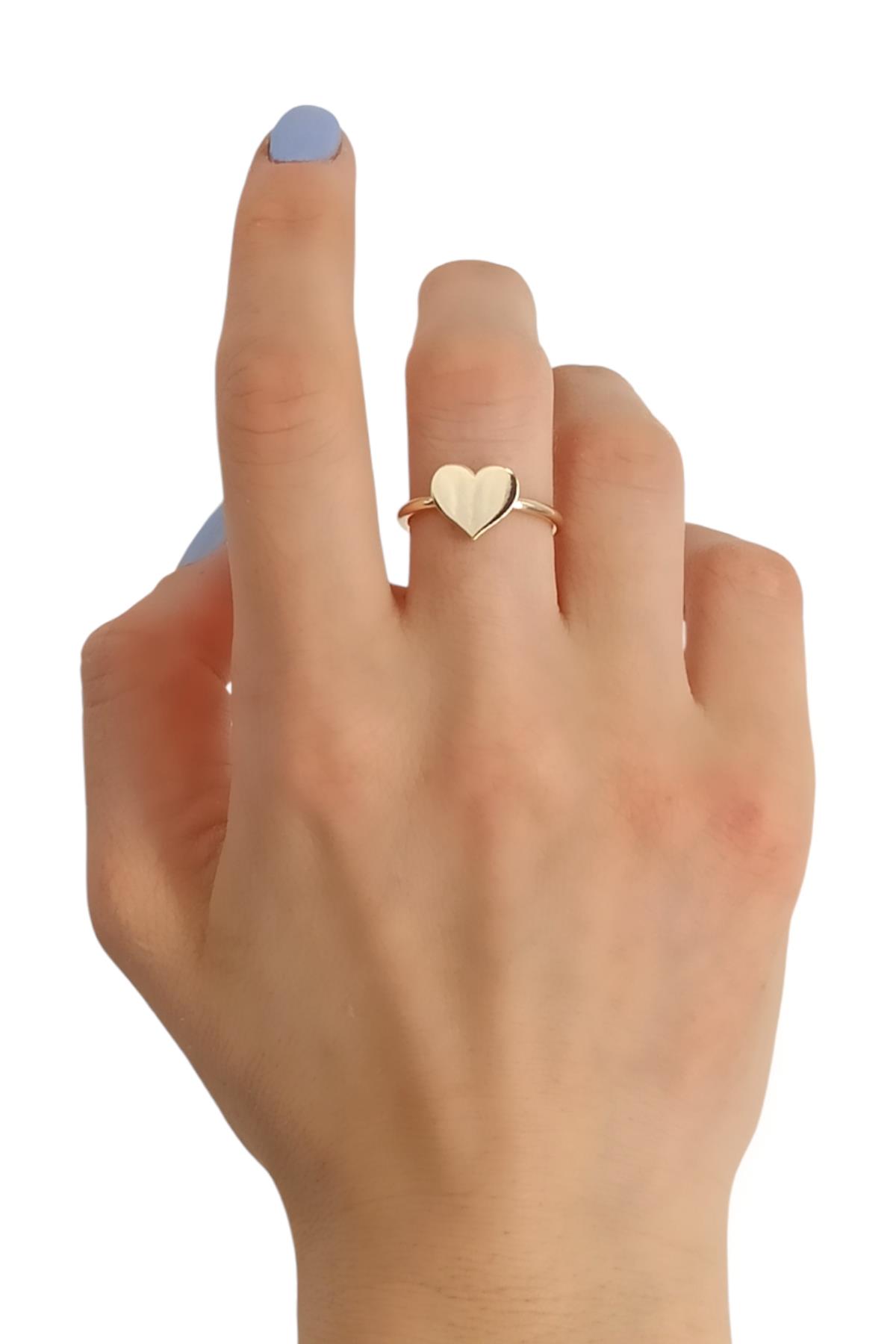 Premium Plaka Kalp Yüzük