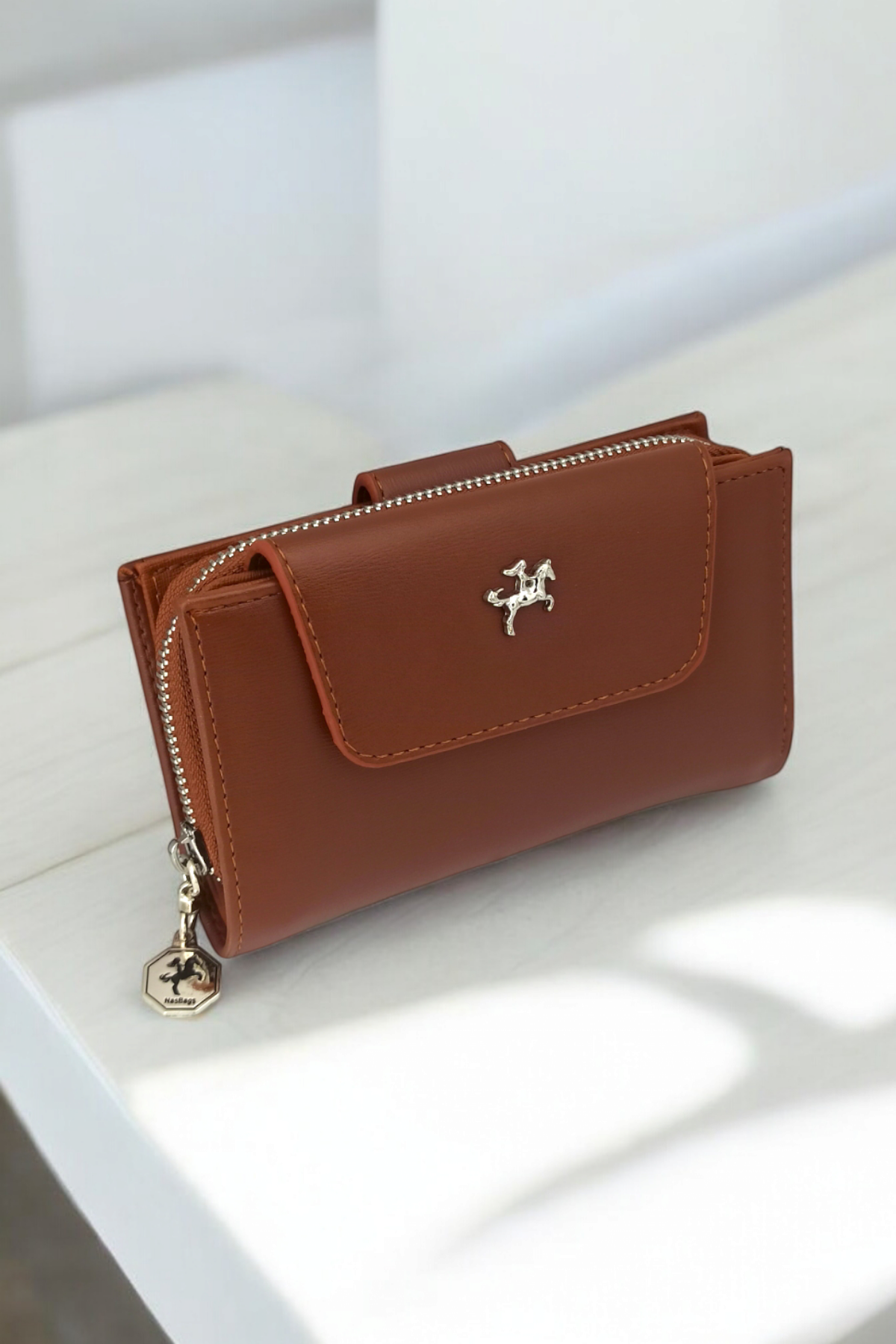 Turuncu Cüzdan Model Çıtçıt Kapama Bayan Cüzdan Model