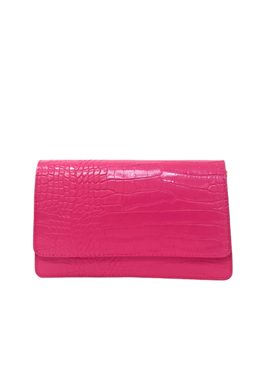 2 Bölmeli Krokodil Vintage Çanta Pembe TrÇanta4422