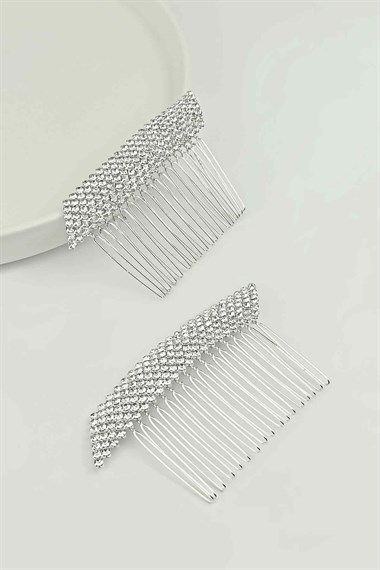 2 li Full Zirkon Taş Abiye Saç Aksesuarı TrToka9738 A35503