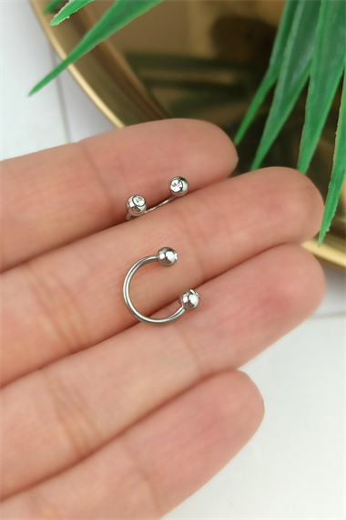 316 Cerrahi Çelik Taşlı Septum Piercing TrPiercing0134