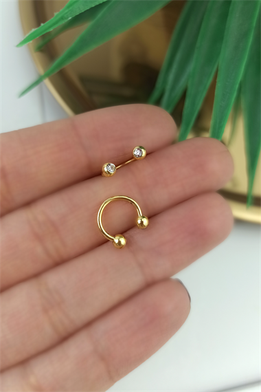 316 Cerrahi Çelik Taşlı Septum Piercing TrPiercing0134