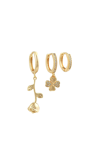 3lü Gül Küpe Kombin TrKüpe35228