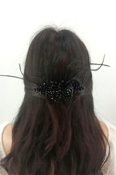 Abiye Saç Aksesuarı Kristal Boncuk Tarak Toka TrToka9782