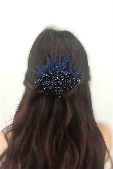 Abiye Saç Aksesuarı Kristal Boncuk Tarak Toka TrToka9782