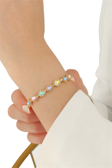 Asansörlü Damla Nazar Boncuk Bileklik TrBileklik70387