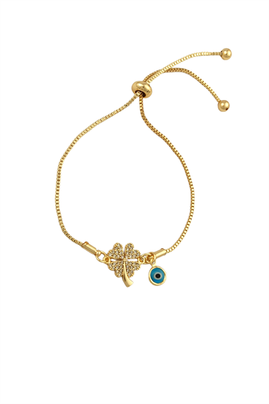 Asansörlü Nazar Boncuk Yonca Bileklik TrBilek70191