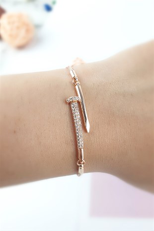 Asansörlü Taşlı Çivi Bileklik B34503