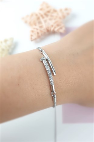 Asansörlü Taşlı Çivi Bileklik B34503