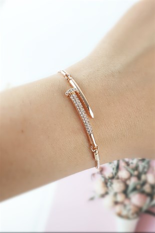 Asansörlü Taşlı Çivi Bileklik B34503