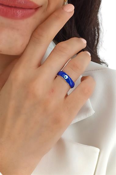 Ayarlanabilir Mineli Nazar Boncuk Yüzük TrYüzük1278