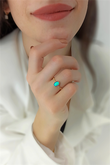 Ayarlanabilir Opal Taş Oval Yüzük TrYüzük1242