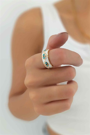 Ayarlanabilir Renkli Mineli Göz Yüzük TrYüzü1221