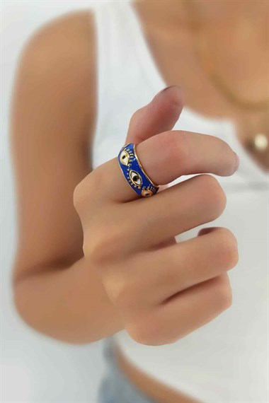 Ayarlanabilir Renkli Mineli Göz Yüzük TrYüzü1221