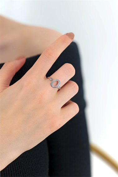 Ayarlanabilir Taşlı O Harf Yüzük HarfYüzükO