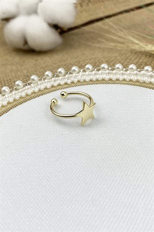 Ayarlanabilir Yüzük Plaka Yıldız Model Bayan Yüzük TrYüzük1095 Y31003