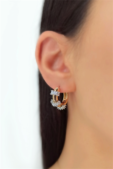 Baget Taşlı Halka Küpe TrKüpe35176