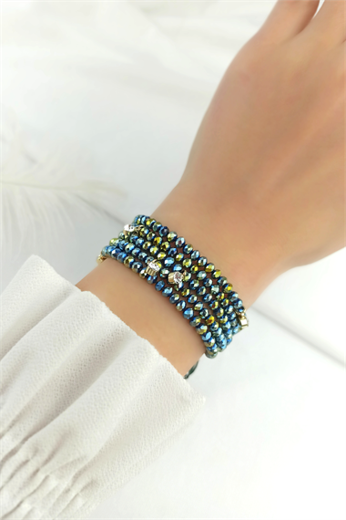 Beş Sıra Kristal Taş Bileklik TrBilek7931