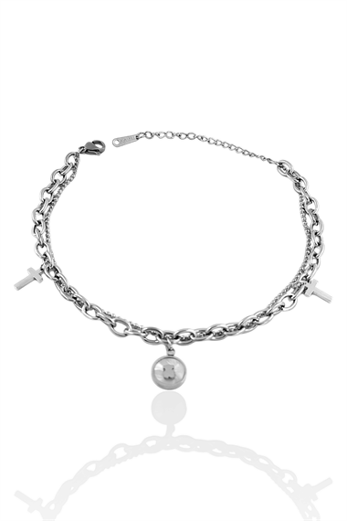 Çelik 2 Sıra Sedefli Ayıcık Halhal 