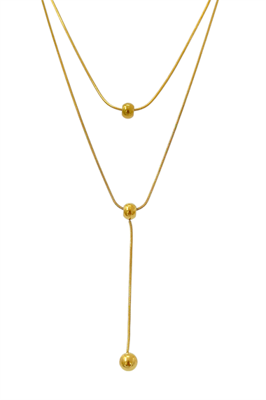 Çelik 2 Sıra Topcuk Yılan Zincir Kolye