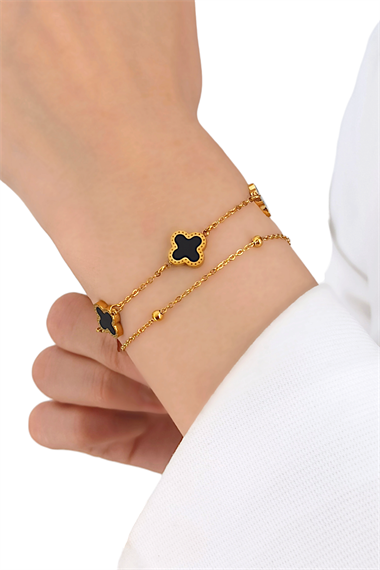 Çelik 2li Topcuk Yonca Bileklik