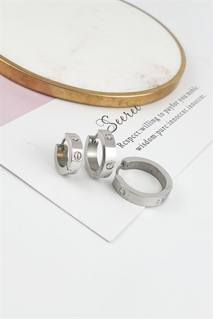 Çelik 3 Lü Küçük Halka Küpe B350