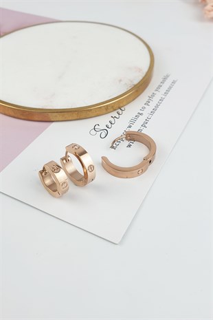 Çelik 3 Lü Küçük Halka Küpe B350