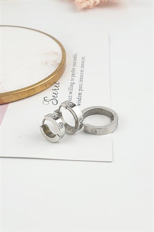 Çelik 3 Lü Küçük Halka Küpe B350