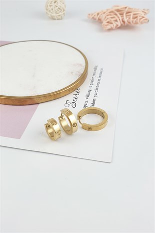 Çelik 3 Lü Küçük Halka Küpe B350