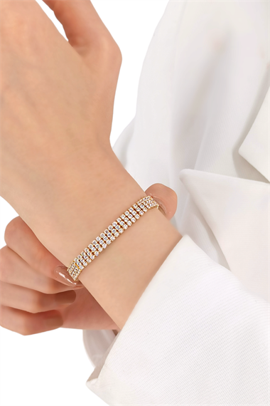 Çelik 3 Sıra Su Yolu Bileklik