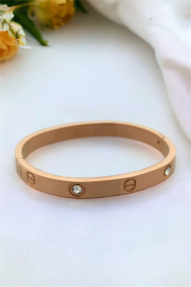 Çelik (316 L) Taşlı Bebe Boy Kelepçe Bileklik
