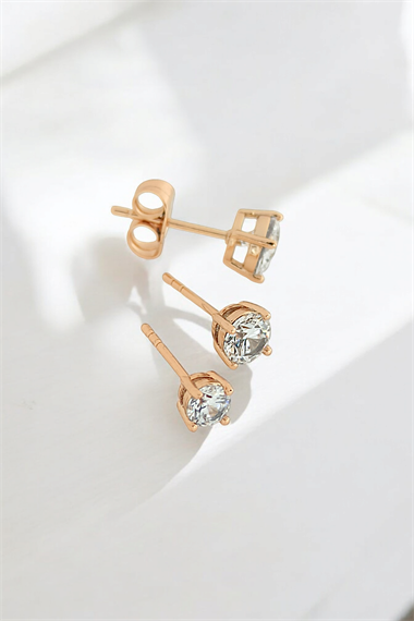 Çelik Renk Atmaz Zirkon Taş Küpe Tektaş Pırlanta Model Xuping Küpe 