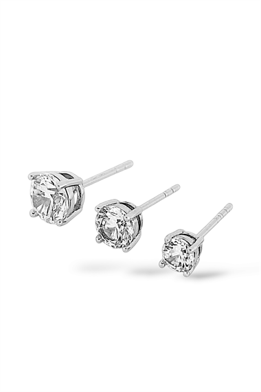 Çelik Renk Atmaz Zirkon Taş Küpe Tektaş Pırlanta Model Xuping Küpe 