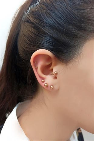 Çelik 6 lı Top Çoklu Kombin Küpe TrKüpe3511 B34003