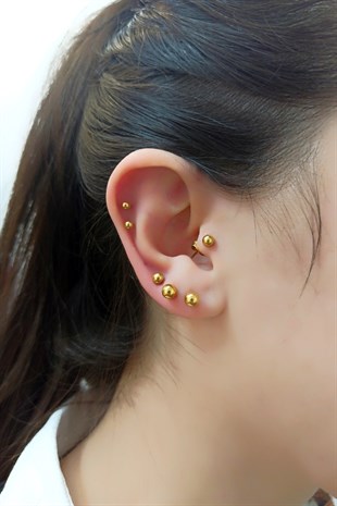 Çelik 6 lı Top Çoklu Kombin Küpe TrKüpe3511 B34003